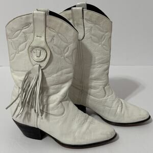 Early 1990s Women's Laredo White Cowboy Boots, Size 5